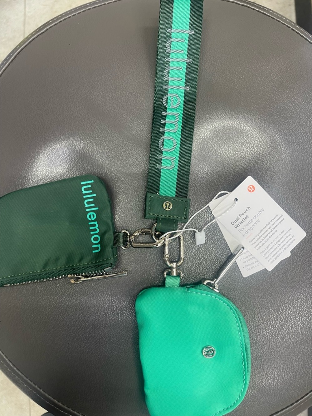 lululemon athletica Green Dual Pouch Wristlet with Strap